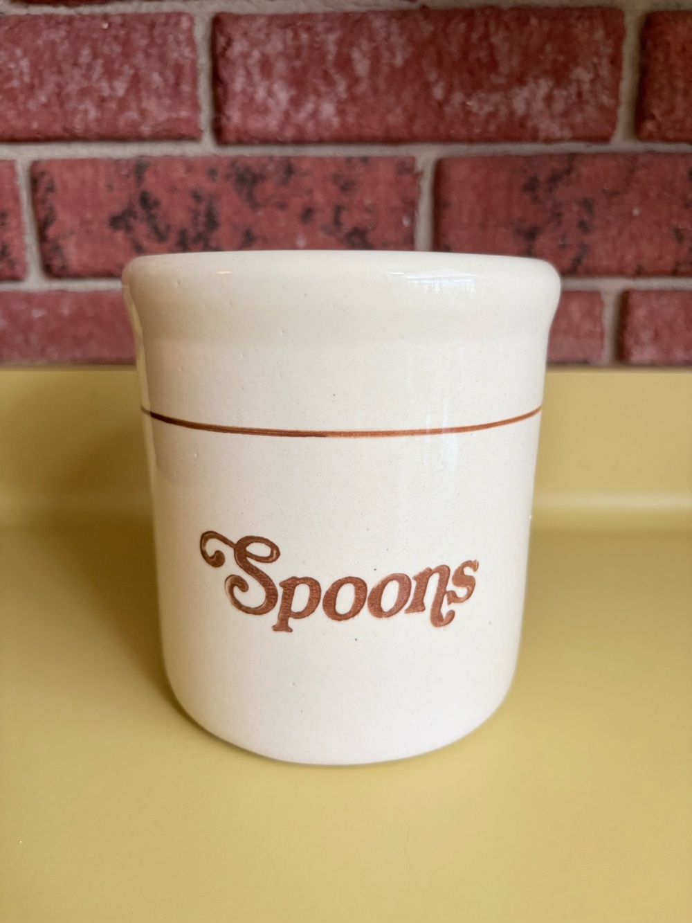 Vintage 1970s GAETANO Pottery California USA Kitchen Spoons Crock 5.25”